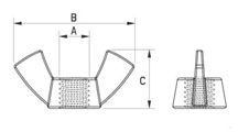 Wing nut metal [053-m]