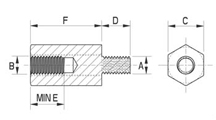 Spacer Sub-D metal [308-m]