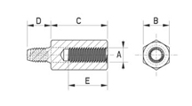 Self tapping spacer metal [315-m]