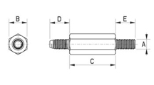 Self tapping spacer metal [316-m]